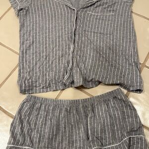 Eberjey Gray Striped Pajama Set